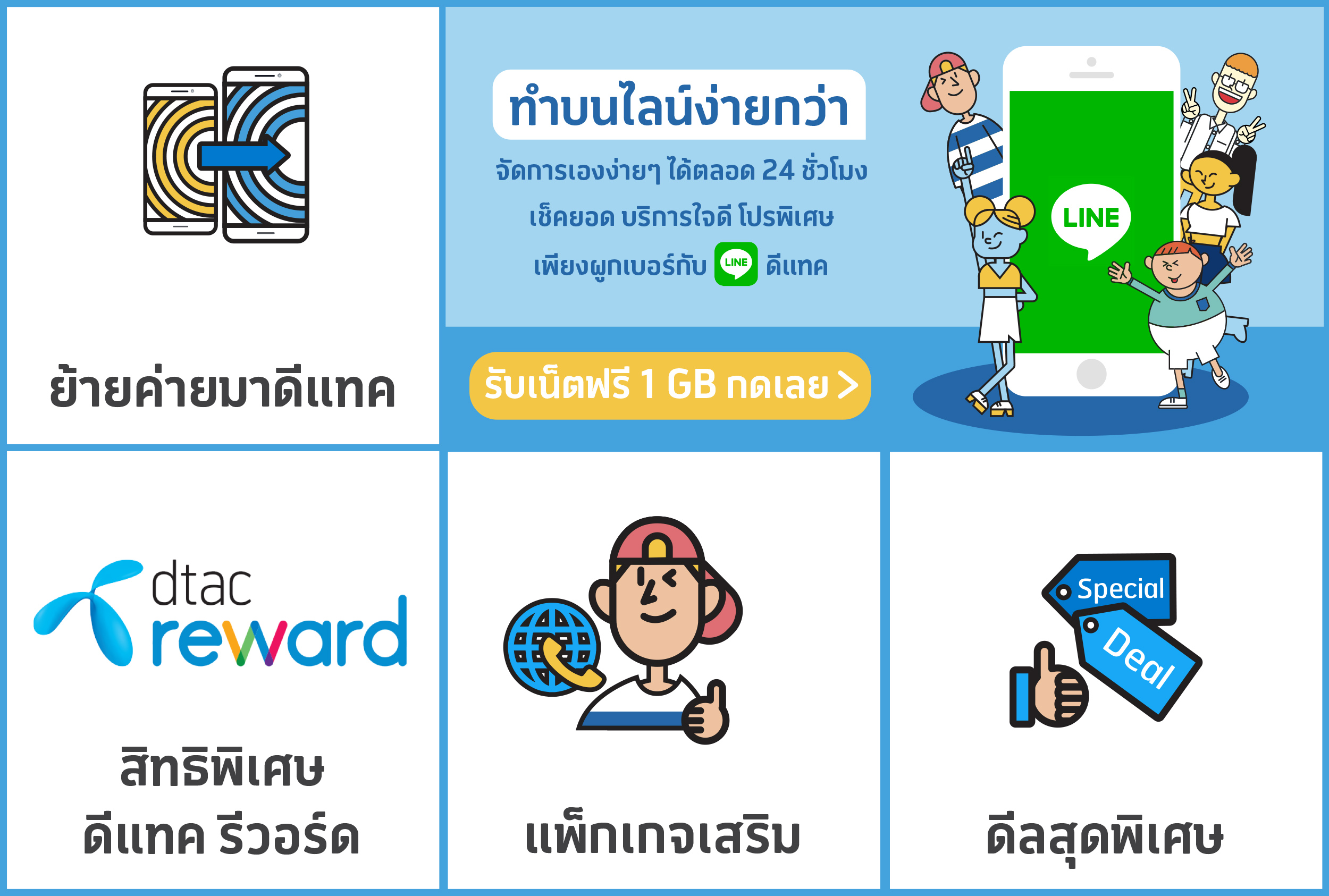 ดีแทคเปิดตัวโซลูชั่นใหม่ผ่าน LINE Business Connect ให้ลูกค้าได้ประโยชน์สูงสุด เช็คบริการต่างๆ ได้สะดวก รวดเร็ว ด้วยตัวเองแบบเรียลไทม์