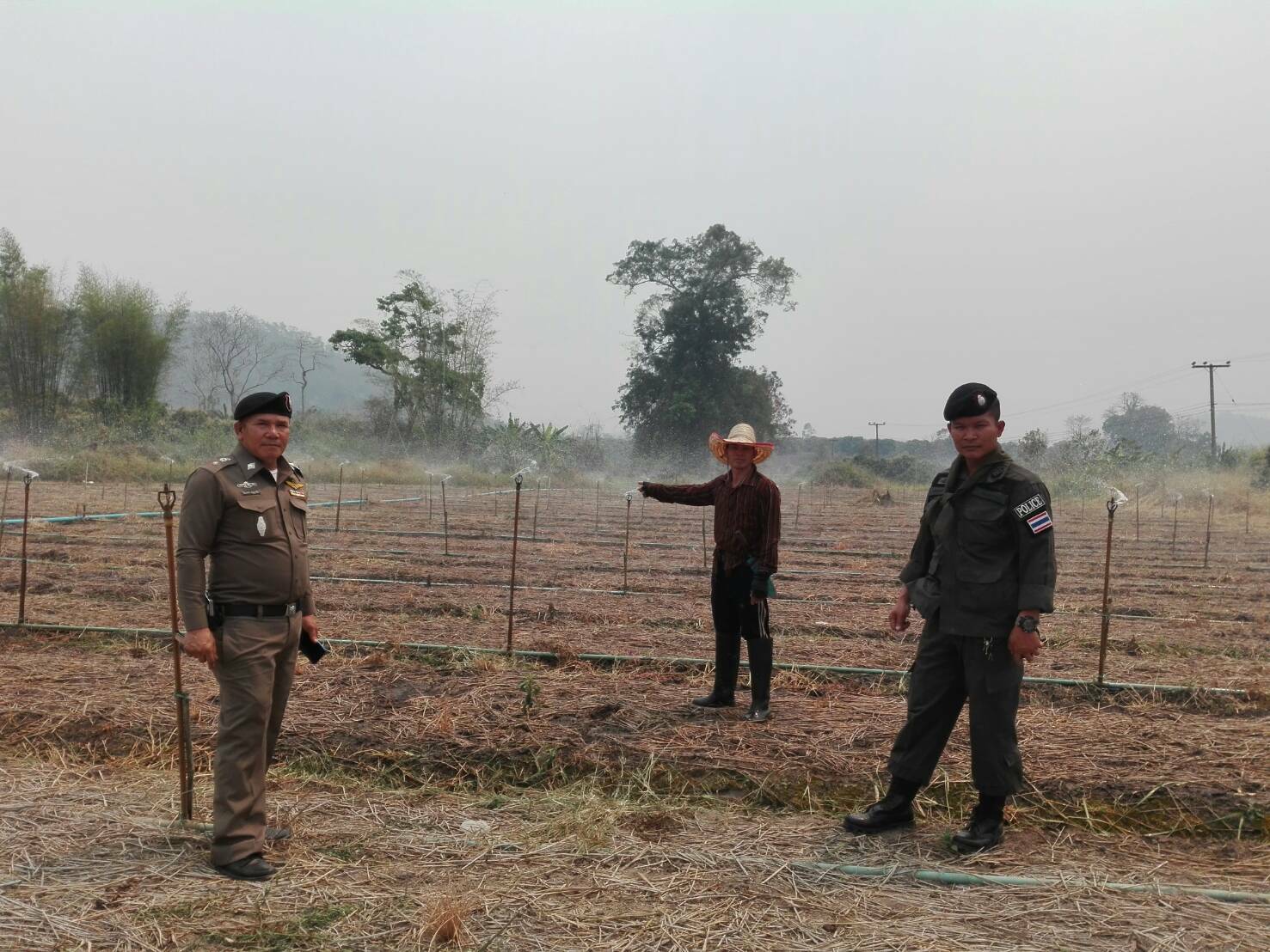 สถานีตำรวจภูธรนาหวาย จว.เชียงใหม่ตรวจสอบ จุด hotspot ที่เกิดไฟไหม้ ที่บ้านเจียจันทร์ - บ้านขุนคอง - บ้านปางกาง 