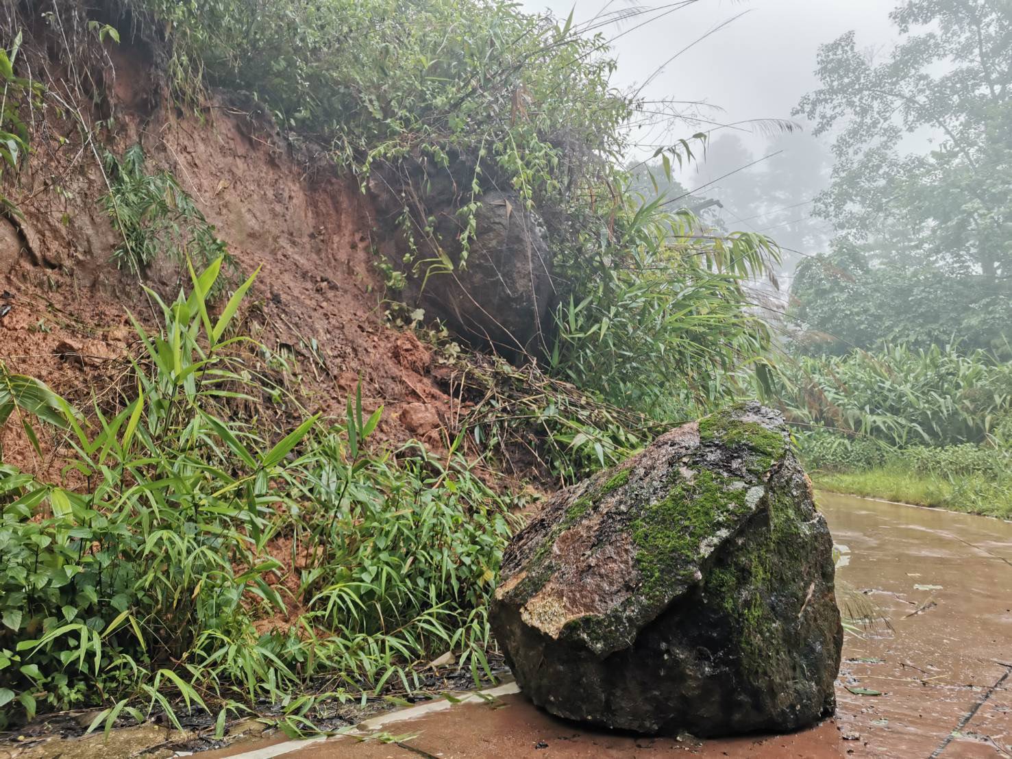 เชียงใหม่ - อุทยานแห่งชาติศรีลานนา เร่งเปิดเส้นทางสัญจรบนดอยม่อนล้าน หลังเกิดดินสไลด์ปิดทับถนน